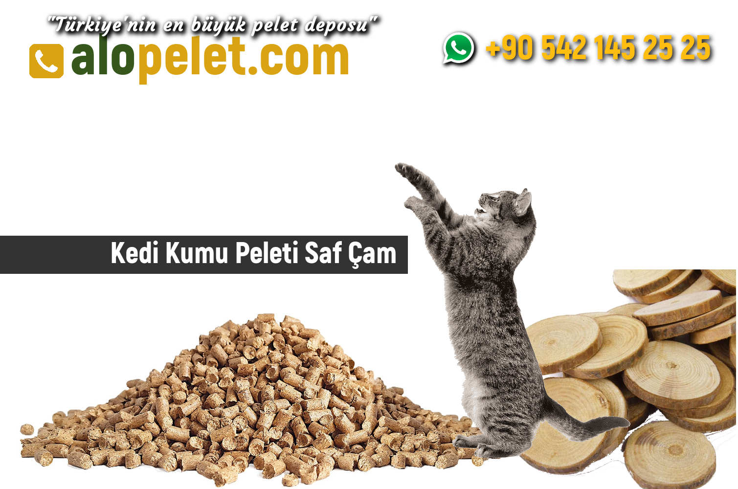 Kedi Kumu Peleti Saf Çam - alopelet.com